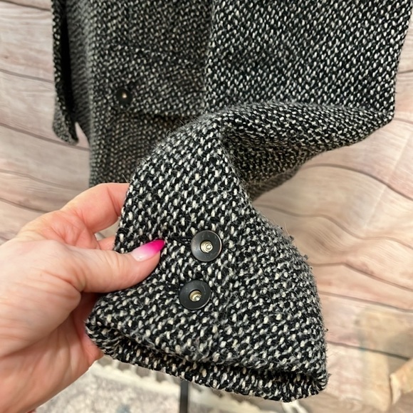 Comptoir des Cotonniers Jacket Wool Blend Tweed Size 44 XL Presley Laine Brown - Picture 5 of 13